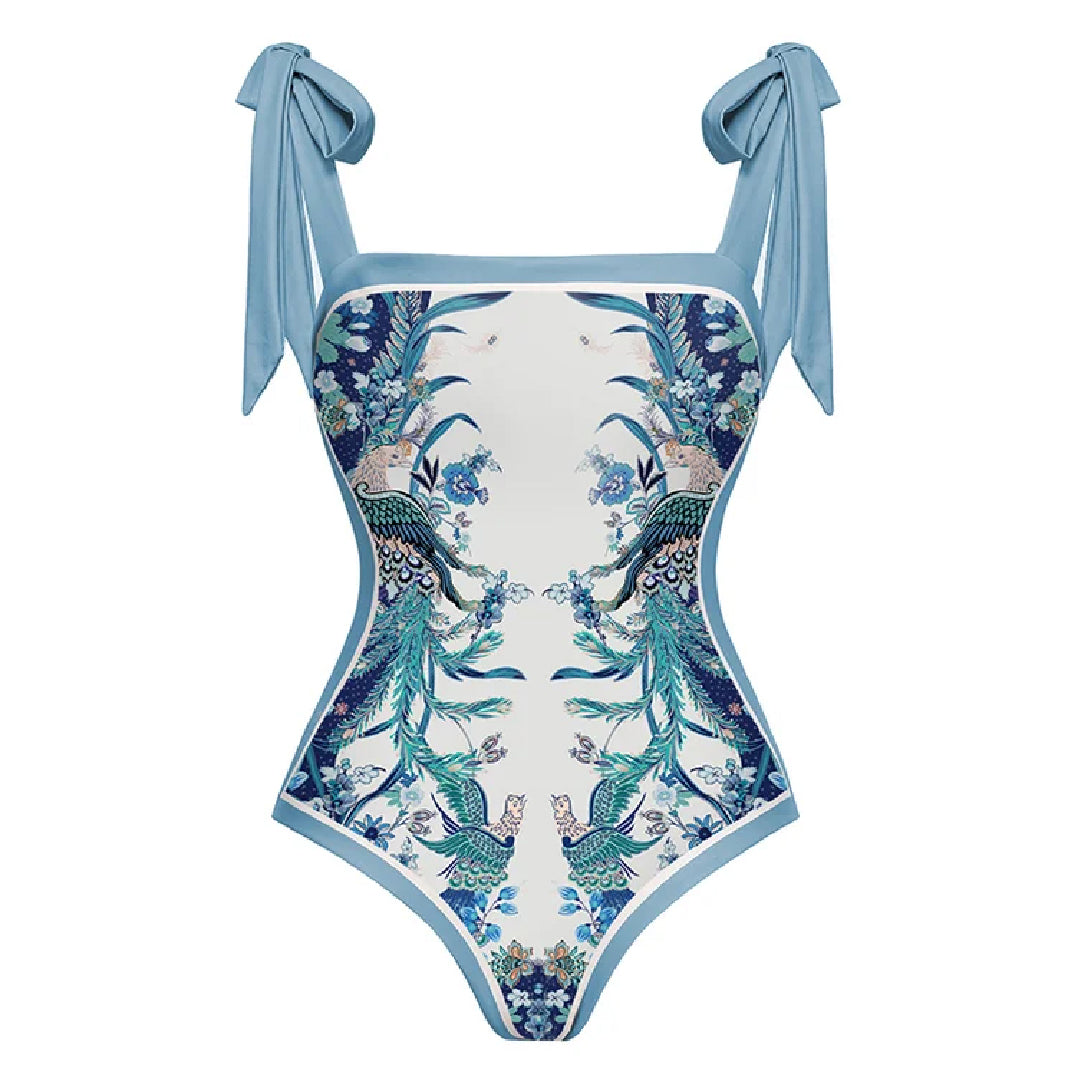 Reversible Tie-shoulder One Piece Swimsuit