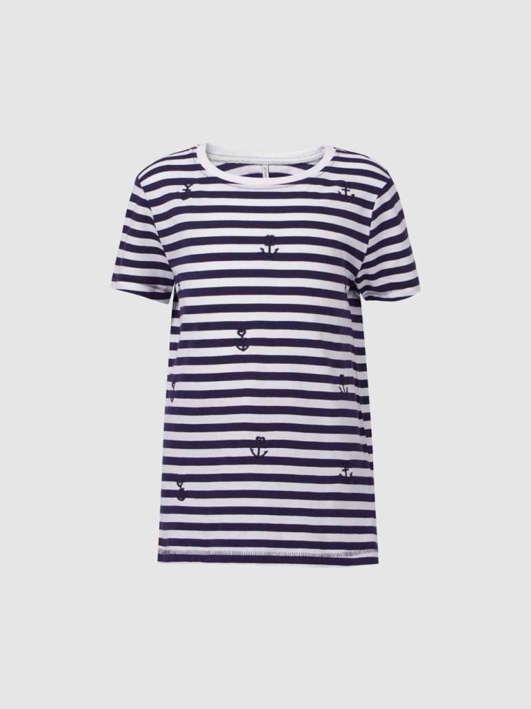 Striped Cotton Blend T Shirt-KidsOnly-HandPicked-Lebanon-Outlet 