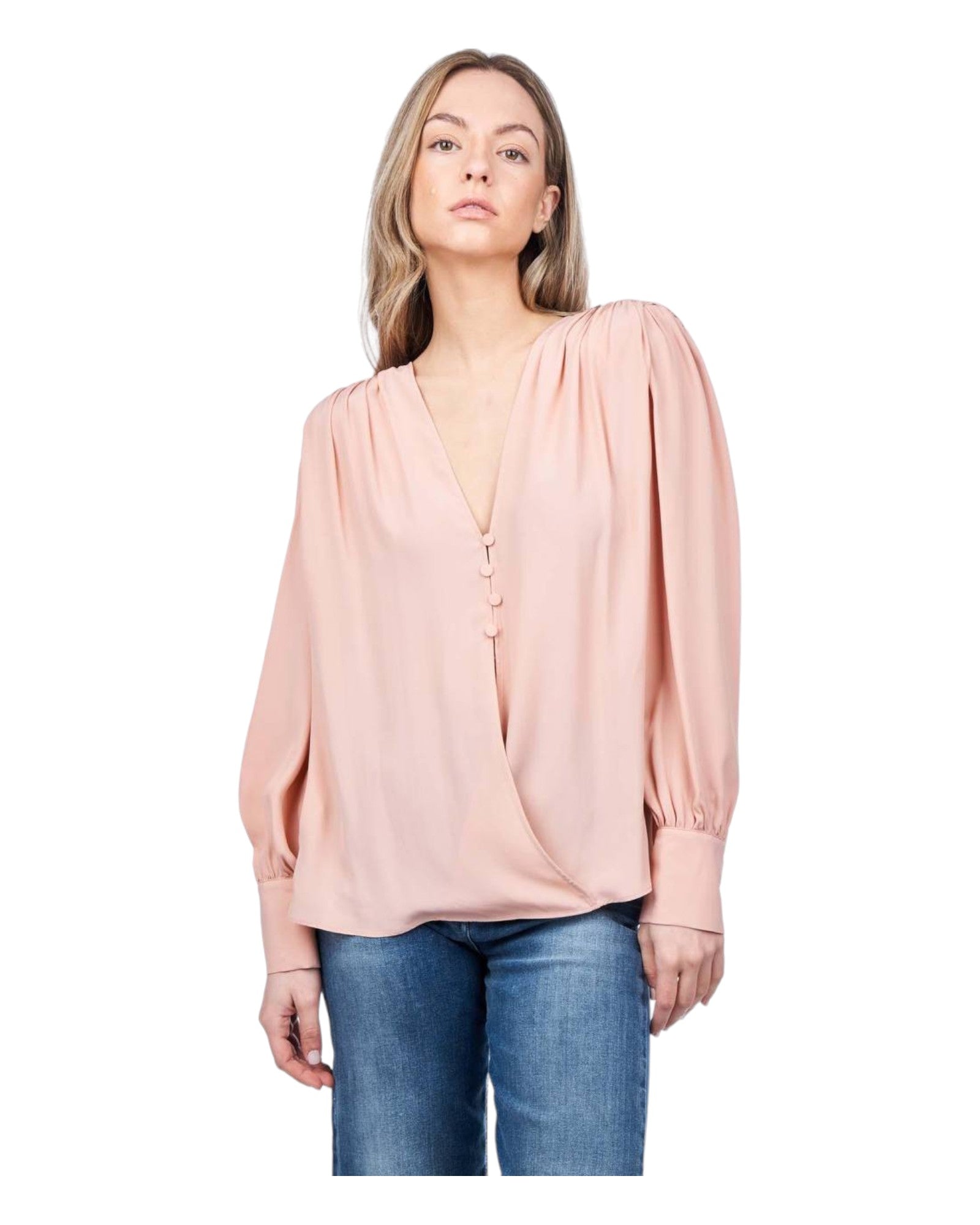 Pink women's blouse with long sleeves-HandPicked-Lebanon