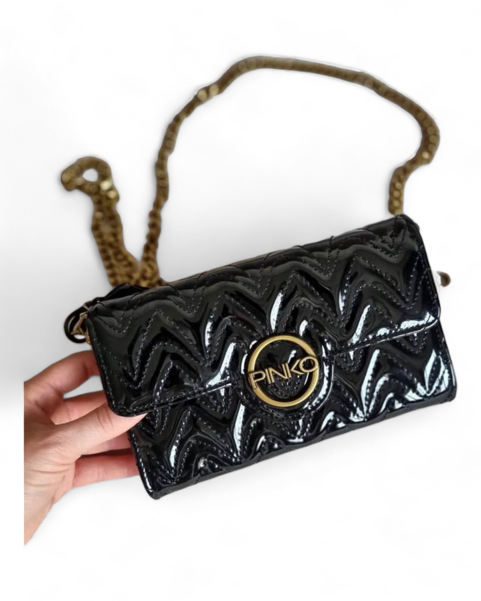 Leather Clutch Pinko Bag-HandPicked-Lebanon