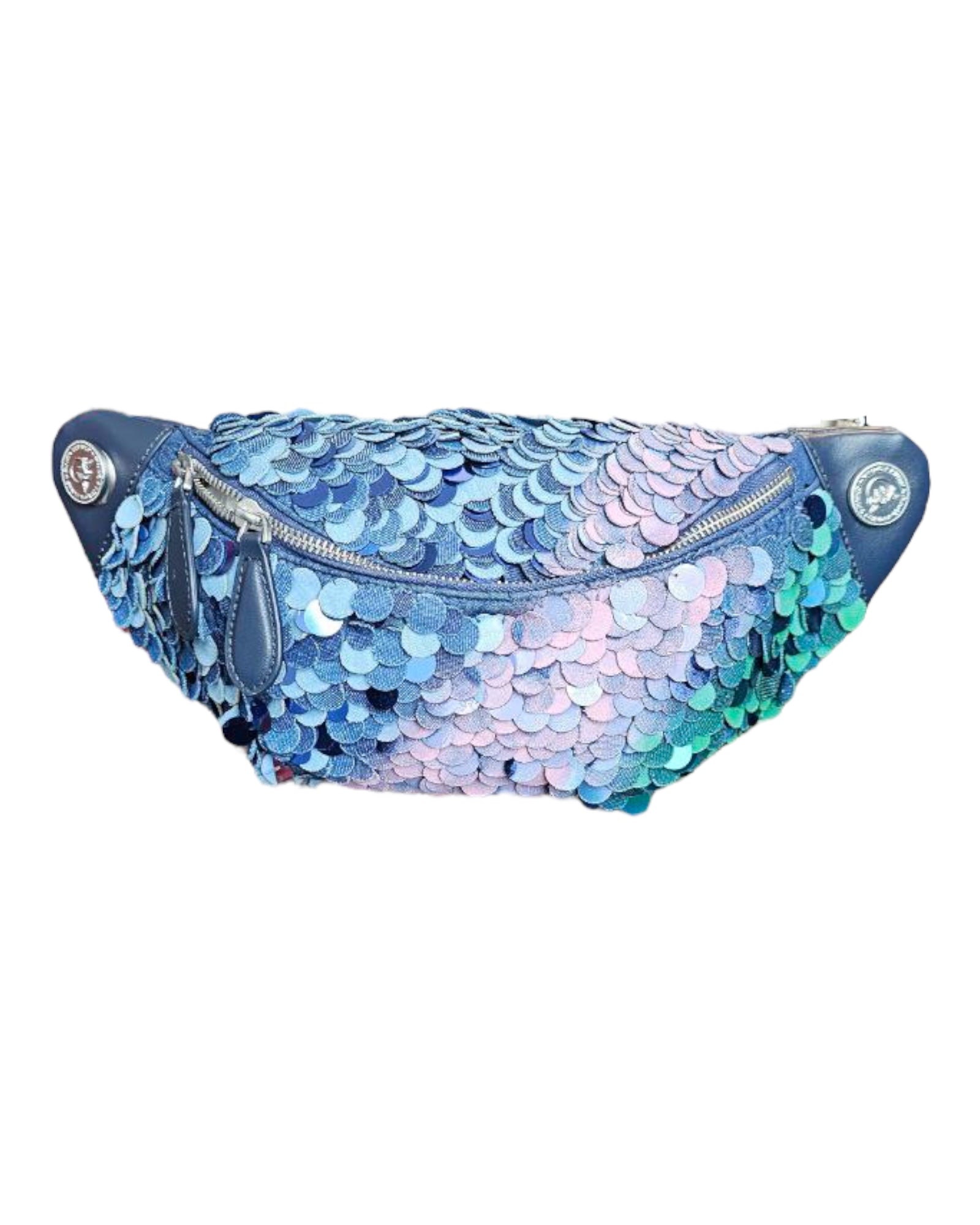 DENIM SEQUIN FANNY PACK