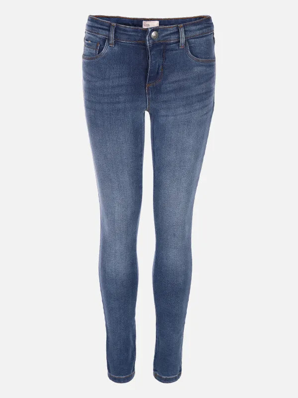 SKINNY FIT MEDIUM BLUE DENIM JEANS