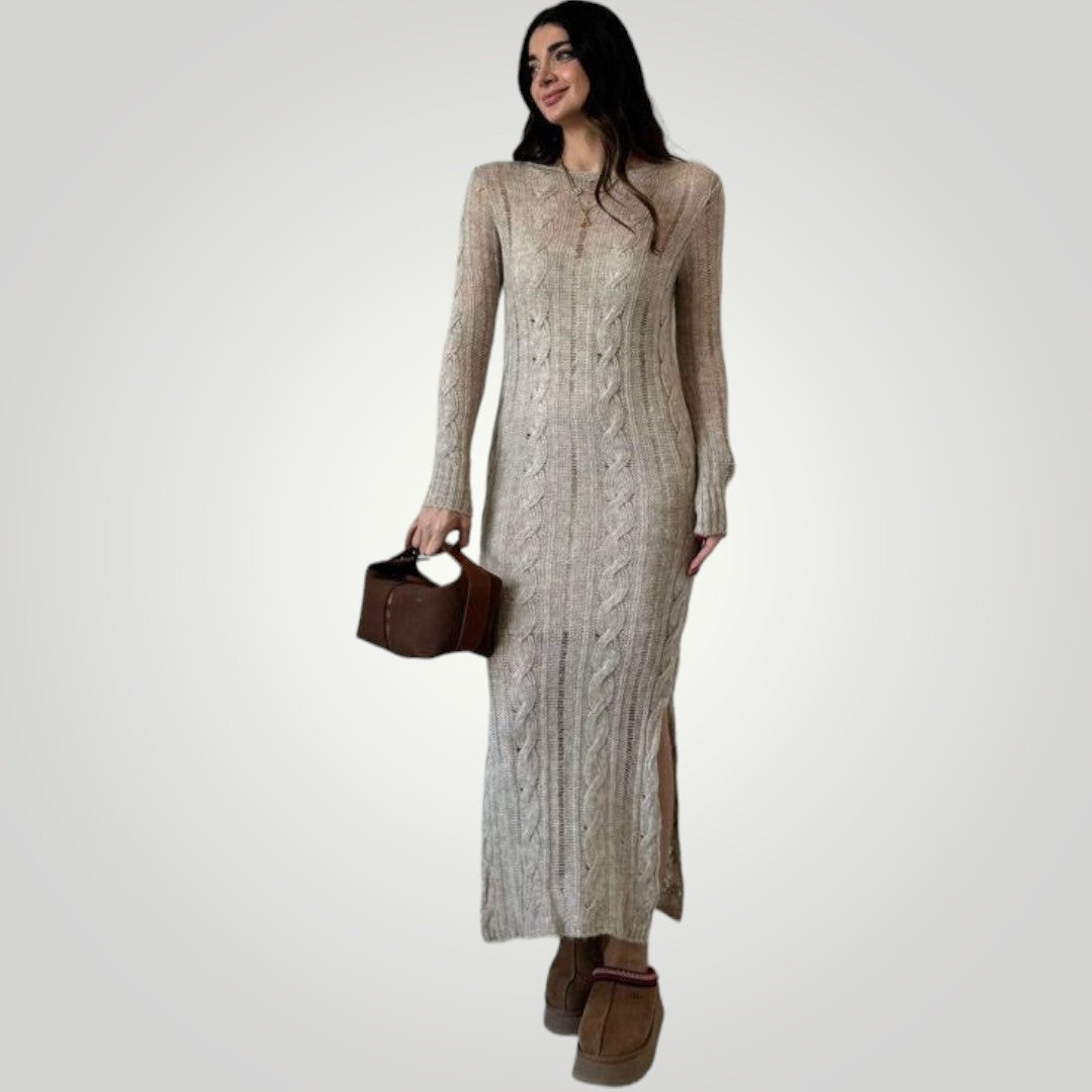 Braided Lined Knitwear Dress